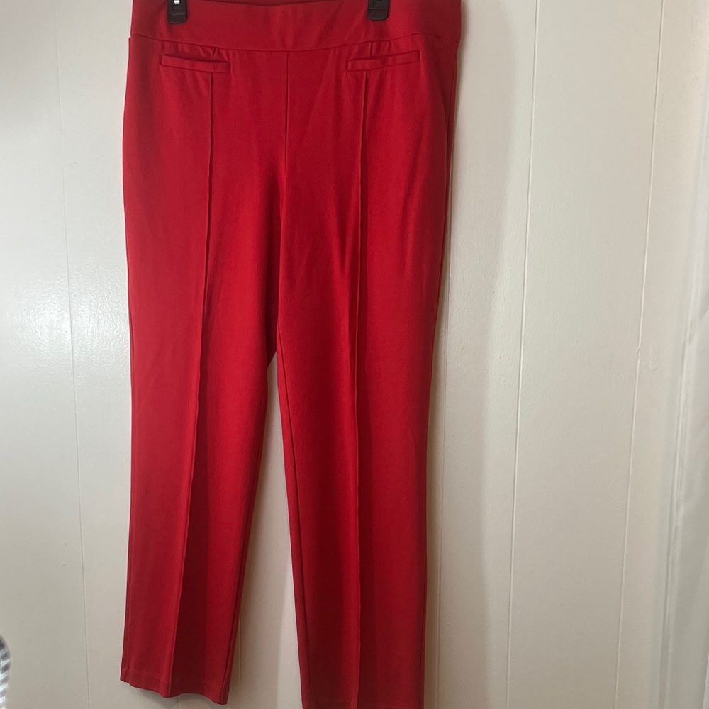 Cato Red Women's Seamed Pants Large Petite